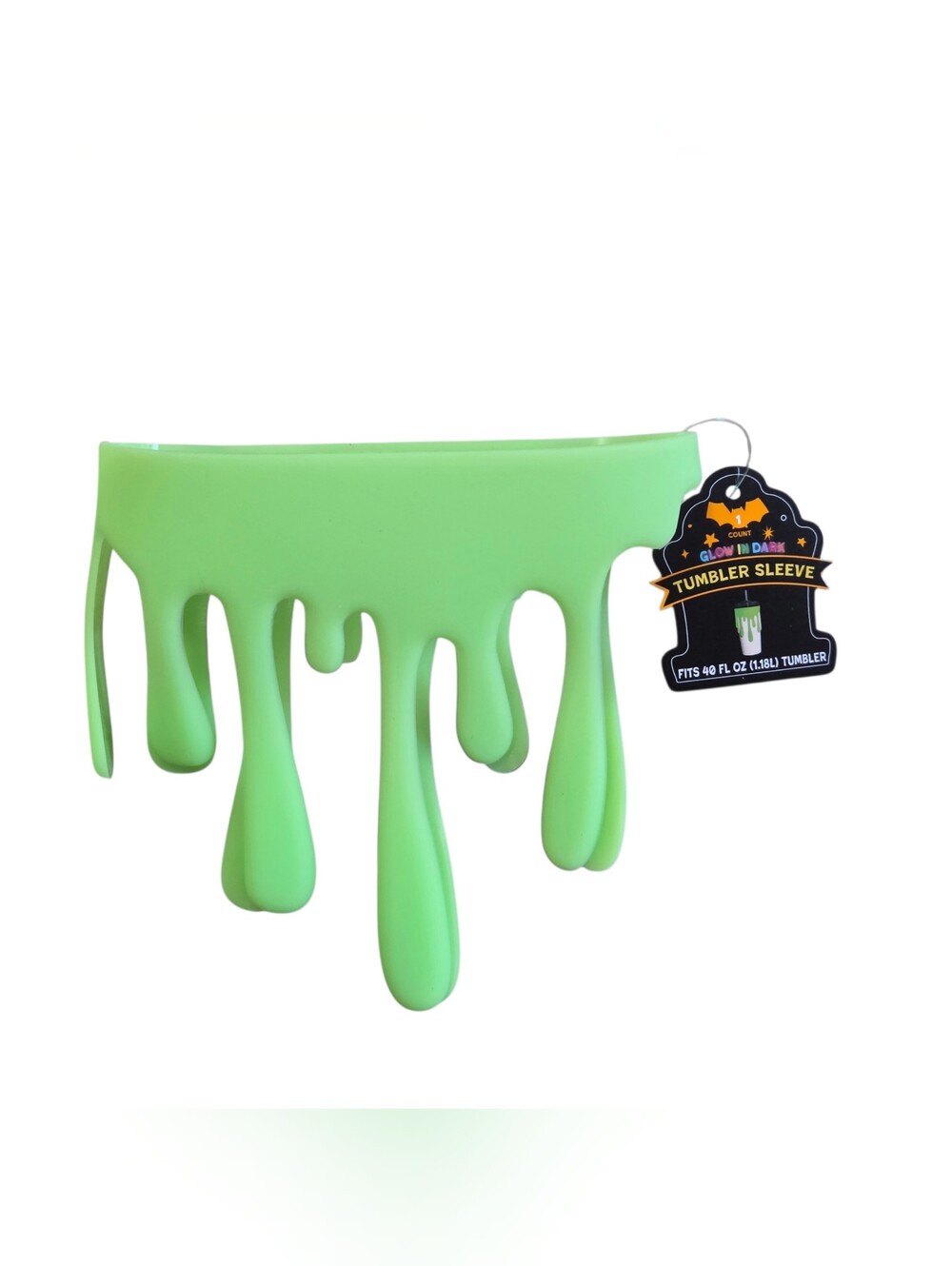 Target Bullseye Halloween Glow-in-the-Dark Green Slime Drip Stanley Cup Sleeve